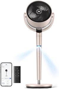 DREO Smart Fan for Bedroom, Position-based Oscillation, 150°+120° 3D Oscillating Fan, 110ft Pedestal Fans with Wi-Fi/Voice/Remote, Standing Fans Work with Alexa/Google, 9 Speeds, 6 Modes, Starlight