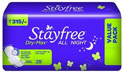 Stayfree Dry Max All Night Ultra Thin with Wings - 28 Pads (X-Large)