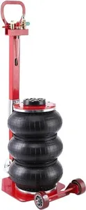 GARVEE Air Jack 3 Ton/6600 Lbs, Pneumatic Triple Bag Air Jack, Lift to 17.7", 3~5 Seconds Quick Lifting Air Jack with Adjustable Handle, for Cars, Garages, Maintenance, Red