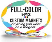 Magnet Me Up Customizable Magnet Pack, Oval or Round, Advertising, Personal Use, Gifts, Choose Your Text (5 Pack, 4"x6" Oval)