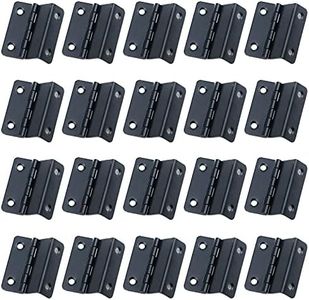 Coshar 20Pcs 3 Fold Retro Hinges 4 Holes Shutter Hinge 1.6" Bend Folding Hinges Small Decorative Hinge Hardware for Cabinet Door Wooden Box Furniture, Black