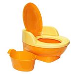 Nabhya Baby Toilet Training Potty Seat Upper Closing Lid and Removable Bowl (Orange)