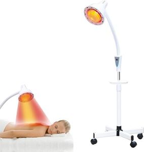 LHCYLDQ Infrared Light,275W Red Near Infrared Heat Lamp for Relieve Joint Pain and Muscle Aches,Adjustable Red Light Standing Lamp Set(White)