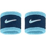 Nike Swoosh Classic Wristbands 2PK – Unisex, Aquarius Blue/College Navy/Pale Ivory, One Size