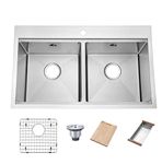 Yutong 31 Inch Top-Mount/Drop in Workstation SS304 Stainless Steel Double Bowl Stainless Steel Kitchen Sink with Accessories