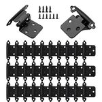 32 PCS Cabinet Hinges, Self Closing Overlay Matte Black Kitchen Hinges, Stainless Steel Screw Included (16 Pairs)