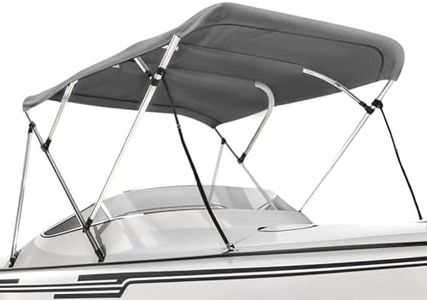 Seal Skin Covers 3 Bow / 4 Bow Bimini Top for Boats, Marine Grade Waterproof Canopy Cover with Frame, Durable Sun Shade Cover, Mounting Hardware, Rear Straps & Storage Boot (8'L X 54" H X 97"-103" W)