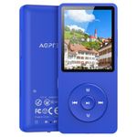 AGPTEK A02 8GB MP3 Player, 70 Hours Playback Lossless Sound Music Player (Supports up to 32GB), Dark Blue