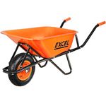 Excel Wheelbarrow Cart Trolley Heavy Duty 70L Wheelbarrow Galvanized Steel Tray with 200 kg load capacity & Durable & Strong Wheel, Wheelbarrows, Wheel Barrow, Heavy duty wheelbarrow