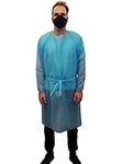 Mobb Medical 15 PCS Pack Disposable Gown Indoor Outdoor Safety Personal Coveralls, Isolation Aprons. Ceil Blue