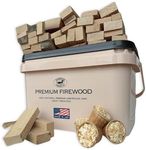 Oak Mini Firewood with Firestarters for Wood Oven, Solo Stove Mesa, Made in USA. 4-5 Inch Pieces with Galvanized Bucket. Certified Kiln Dried, Made in The USA, 1 Tree Planted for Every Order