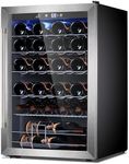 Electactic Wine Cooler Refrigerator 4.4 Cu.ft, 37 Bottle Freestanding Cabinet Wine Cellars, Wine Fridge with Glass Door for Home Use, Protecting Your Reds and Whites