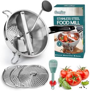 Stainless Steel Food Mill With 3 Milling Discs,Ergonomic design Rotary hand crank Food Mills For Tomato Sauce,Potatoes,Jams,canning, Dishwasher Safe,Includes Multifunctional Spoon,Blue D