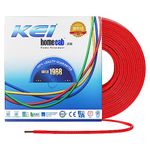 KEI WIRES & CABLES Homecab 1.5 sqmm 1 Core Copper Flame Retardant House Wire PVC Insulated Cable for Domestic & Industrial Electrical Wiring (Red, 90 Meters)