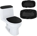 Toilet Lid Cover and Toilet Tank Lid Cover Replacement Toilet Cover with Elastic Bottom for Bathroom Decor Accessories (Black)