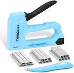 THINKWORK Light Duty Staple Gun - Upholstery Staple Gun for Wood with 1600pcs JT21 Staples 1/4", 5/16", 3/8" and Staple Remover, Fabric Stapler Gun for Crafts, Home Use, Wall, DIY, Lights Decora, Blue