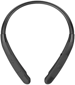 LG TONE Wireless Stereo Headset with Retractable Earbuds NP3, Black, Small