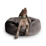 UnHide Floof Pet Bed - Medium (28" x 10") - Extra Soft Dog Bed - Removable Faux Fur Cover - Machine Washable - Helps Ease Pet Anxiety & Provides The Perfect Sleep - Charcoal Charlie