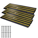 VEVOR Curb Ramp, 3 Pack Rubber Driveway Ramps, Heavy Duty 32000 lbs Weight Capacity Threshold Ramp, 2.6 inch High Curbside Bridge Ramps for Loading Dock Garage Sidewalk, Expandable Full Ramp Set