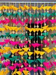 Craftomanic Decorative Triangle 4.5 Ft 10 Hanging Gotta Tikki Tassel Felt Strings For Mehndi, Haldi, Wedding/Backdrops, Color Theme Party, Festivals, 100 CM