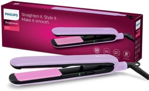 Philips Straightener with SilkProtect Technology. Straighten & Curl, Suitable for All Hair Types (Lavender)-BHS393/40