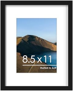 PEALSN 8.5 x 11 Picture Frame, Display Pictures 6 x 8 with Mat or 8.5 x 11 Without Mat for Wall Mounting Display, Photo Frames, Black.