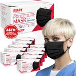 Ready First Aid Face Masks- Black Procedure Masks - Medical Masks - Surgical Masks - ASTM Level 3, 3-Ply Construction, 500 Pieces - Black