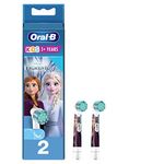 Oral B ORIGINAL Kids Rechargeable Electric Toothbrush Soft Replacement Brush Heads [10X POWERFUL THAN COMPATIBLE PRODUCTS], Frozen Characters, 2 Refills, Deep clean between teeth