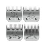 DODAER Size 7F/5F/4F/3F Detachable Pet Dog Grooming Blades of Stainless Steel,Compatible with Andis,Oster A5,Wahl KM10 Series,4 Count