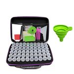 Queta 60 Compartments Diamond Painting Storage Box 5D Diamond Embroidery Sorting Box With Portable Eva Box Storage With Funnel Plate Funnel, DIY Craft With Quick Point Pen, Sticker Tweezers