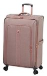 LONDON FOG Newcastle Softside Expandable Spinner Luggage, Rose Charcoal Herringbone, Checked-Large 28-Inch, Newcastle Softside Expandable Spinner Luggage