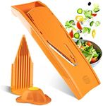 Börner Mandoline Slicer V1 (Basis Set) • V-Slicer with 2 Inserts & Fruit Holder • Adjustable Kitchen Slicer for Vegetables & Fruits • Vegetable Cutter • 3 Thickness Settings • Color: Orange