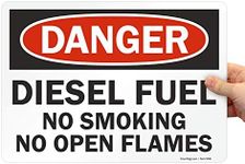 SmartSign - U1-1037-ND_14x10 "Danger - Diesel Fuel, No Smoking No Open Flames" Label | 10" x 14" Laminated Vinyl