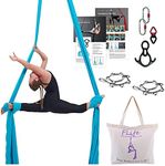 F.Life Aerial Silk Yoga Hammock Strater Kit -10 Yards For Flying Yoga (Blue)