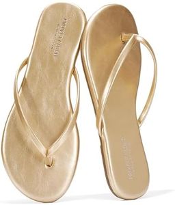 Project Cloud Flip Flops for Women Footwear- Lightweight and Memory Foam Insole Sandals for Women 2026 - Durable Non-Slip Beach Essentials Flats for Women Sandals (Foundations,DKGOLD,8M)
