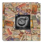 Pioneer Photo Albums DA-200MAP/TS 200-Pocket Photo Album with Printed Travel Design Cover, Travel Stickers