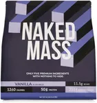NAKED Vanilla Mass - All Natural Vanilla Weight Gainer Protein Powder - 12LB Bulk, GMO Free, Gluten Free & Soy Free, No Artificial Ingredients - 1,260 Calories - 17 Servings