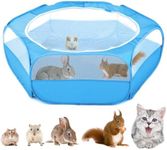 VavoPaw Small Animals Playpen, Waterproof Breathable Indoor Pet Cage Tent with Zipper Cover, Portable Outdoor Exercise Yard Fence for Kitten Hamster Bunny Squirrel Guinea Pig Hedgehog, Light Blue