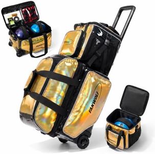 Fanwoli 3 Ball Bowling Bag with Wheels, Holographic Gold Bowling Gifts