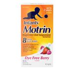 Motrin Infants' Ibuprofen Oral Suspension Concentrated Drops Dye Free Berry Flavour, 40 mg/ml 30 mL