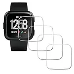 iDaPro Screen Protector for Fitbit Versa Lite Edition/Fitbit Versa Smart Watch [4 Pack] Tempered Glass Anti-Scratch Bubble-Free Easy Installation