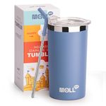 Mollcity Kids Tumbler with Straw-12 oz Stainless Steel Double Wall Vacuum Insulated Tumbler with Leak Proof Slide Seal Lid-Reusable Metal Coffee Cup for Boys, BPA Free(Royal Blue)