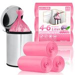 QILERR 4-6L Bin Bags Small Bin Liners 69 Counts Thick Plastic Waste Bags Pedal Trash Bag for Bathroom, Kitchen, Office, Fit 4,5,6L Rubbish Bin, Pink