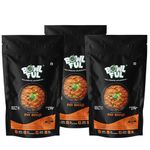 BowlFul Pack of 3 Pav Bhaji, 55 gms, Rich Tomato Gravy with Mashed Vegetables and Spices. 100% Natural, Freeze Dried Food,