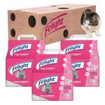 Felight Non-Clumping Cat Litter (30L Bundle) + Cardboard Playbox - Antibacterial Silverfresh Technology, Prevents Odours for up to 10 Days, Made in the UK