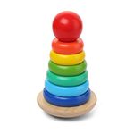 Webby Wooden Rainbow Tower Stacking Ring Educational Toy for Kids