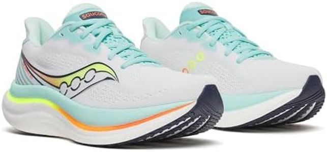 Saucony Womens Triumph 23 Running Shoe, White/Aqua, 8.5 M US