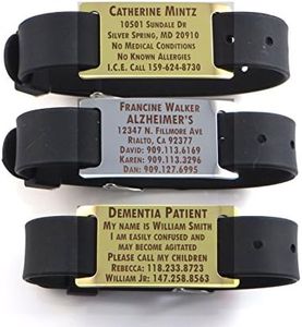 Premium Alzheimers Dementia/Identification Bracelet - Free Dark Laser Engraving Custom Personalization