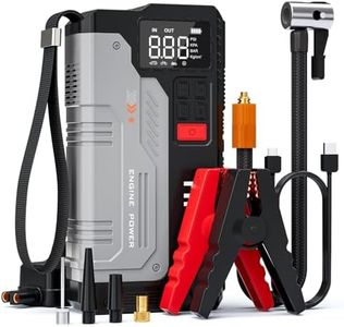 HPBS Car Jump Starter with Air Compressor, 5000A Portable Jump Starter Battery Pack with 150PSI Tire Inflator for Up to 10.0L Gas and 8.0L Diesel Engines, 12V Jump Starter Box with LCD Display