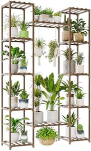 Bamworld Large Plant Stand Indoor Tall Plant Shelf Outdoor Corner Plant Holder for Multiple Plants Flower Stands for Living Room Balcony and Garden